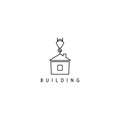 Building, housing development. Simple linear icon in modern line style.