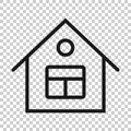Building icon in flat style. Home vector illustration on white isolated background. House business concept Royalty Free Stock Photo