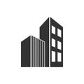 Building icon in flat style. Skyscraper vector illustration on white isolated background. Architecture business concept Royalty Free Stock Photo