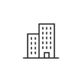 Building icon in flat style. Town skyscraper apartment vector illustration on white isolated background. City tower business Royalty Free Stock Photo