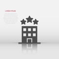 Building icon in flat style. Town skyscraper apartment vector illustration on white isolated background. City tower business Royalty Free Stock Photo