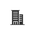 Building icon in flat style. Town skyscraper apartment vector illustration on white isolated background. City tower business