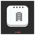 building icon Gray icon on Notepad Style template Vector EPS 10 Royalty Free Stock Photo