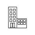 Building icon, town vector illustration