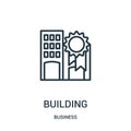 building icon vector from business collection. Thin line building outline icon vector illustration. Linear symbol for use on web Royalty Free Stock Photo