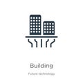 Building icon vector. Trendy flat building icon from future technology collection isolated on white background. Vector Royalty Free Stock Photo