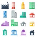 Building icons . building flat design. vector illustration