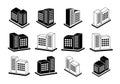 Building icons set, Perspective company vector collection on white background Royalty Free Stock Photo