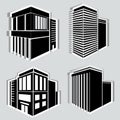 Building icons set. Vector illustration. Simplus