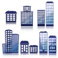 Building Icons Set. Vector illustration. Simplus series