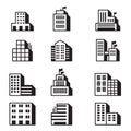 Building icons Vector illustration symbol set Royalty Free Stock Photo