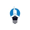 Bulb city logo design. Creative city infrastructure ideas. Royalty Free Stock Photo