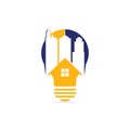 Bulb city vector logo design. Royalty Free Stock Photo