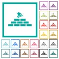 Building industry flat color icons with quadrant frames Royalty Free Stock Photo