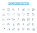 Building industry linear icons set. Architecture, Construction, Design, Engineering, Planning, Development, Concrete
