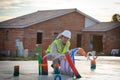 Building Inspector Looking House Construction Project Royalty Free Stock Photo