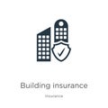 Building insurance icon vector. Trendy flat building insurance icon from insurance collection isolated on white background. Vector