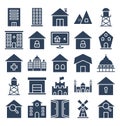 Building Isolated Vector Icons set that can be easily modified or edit. Royalty Free Stock Photo