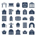 Building Isolated Vector Icons set that can be easily modified or edit. Royalty Free Stock Photo