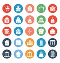 Building Isolated Vector Icons set that can be easily modified or edit.
