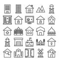 Building Isolated Vector Icons set that can be easily modified or edit. Royalty Free Stock Photo