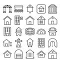 Building Isolated Vector Icons set that can be easily modified or edit. Royalty Free Stock Photo
