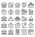 Building Isolated Vector Icons set that can be easily modified or edit. Royalty Free Stock Photo