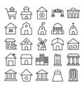 Building Isolated Vector Icons set that can be easily modified or edit.