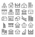 Building Isolated Vector Icons set that can be easily modified or edit. Royalty Free Stock Photo