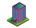 Building isometric cool cute pack