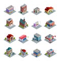 Building Isometric Icons Set