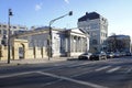 Building of Ivan Turgenev house museum in Ostozhenka street, aka Dom Mumu or Mumu House. Sunny spring view.