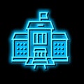 building kindergarten neon glow icon illustration