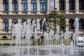 The building of the Koenigsberg Stock Exchange. Kaliningrad Museum of Art. Exchange Square. Fountain on the square Royalty Free Stock Photo