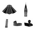 Building, landmark, bridge, stone .Countries country set collection icons in black style vector symbol stock