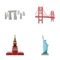 Building, landmark, bridge, stone .Countries country set collection icons in cartoon style vector symbol stock