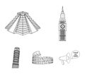 Building, landmark, bridge, stone .Countries country set collection icons in outline style vector symbol stock
