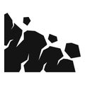 Building landslide icon, simple style