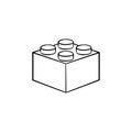 Building block hand drawn outline doodle icon.