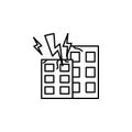 Building, lightning, destruction icon. Simple line, outline vector elements of natural disasters icons for ui and ux, website or
