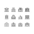 Building line icons vector Royalty Free Stock Photo