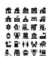 building location map gps solid glyph icon pack