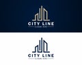 building logo creative apartment city skyline design building minimalist logo Royalty Free Stock Photo