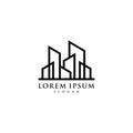 Building Logo Design Vector mono line Royalty Free Stock Photo