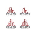 Building Logo Design Vector mono line Royalty Free Stock Photo