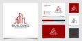 Building Logo Design Vector mono line Royalty Free Stock Photo