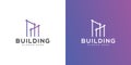 Building Logo Design Vector mono line Royalty Free Stock Photo