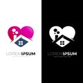 Building logo and love care design combination, simple design