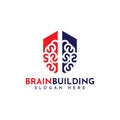 Brain building logo vector
