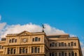 The building of Lonja del Comercio, stock exchange, now the offices of foreign companies. Topped with a statue of mercury, the God Royalty Free Stock Photo